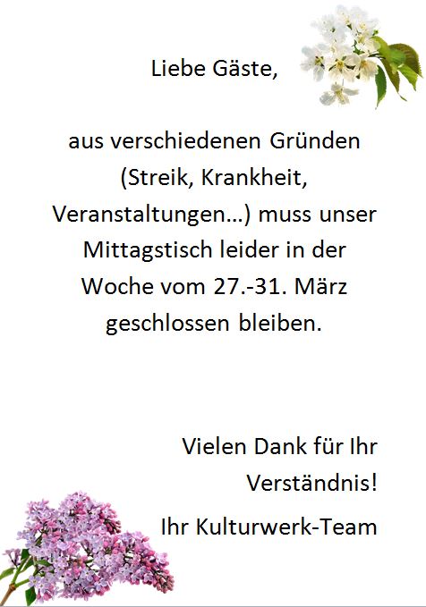 Wochenkarte KW 13 2023