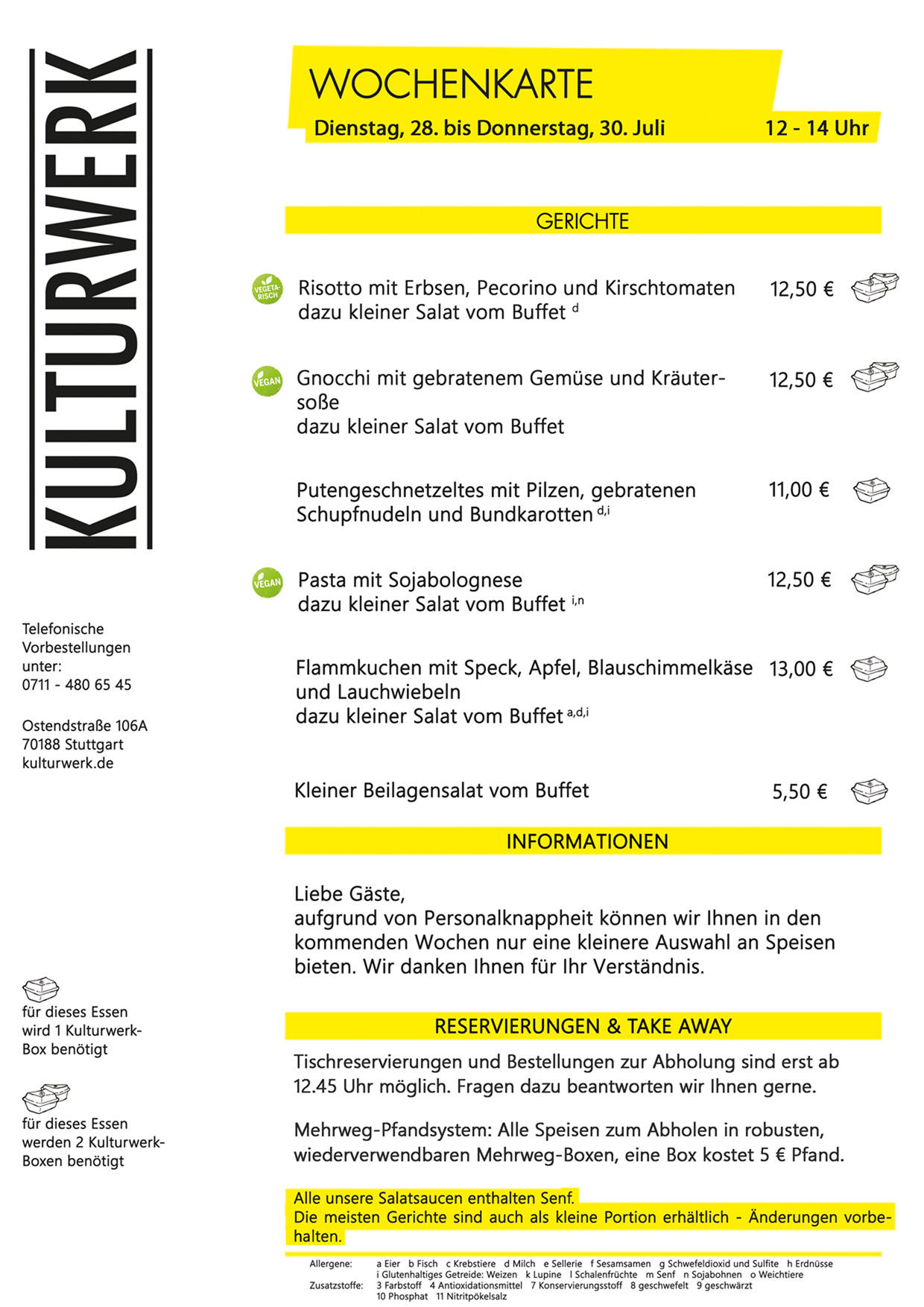 Wochenkarte KW 31 2026